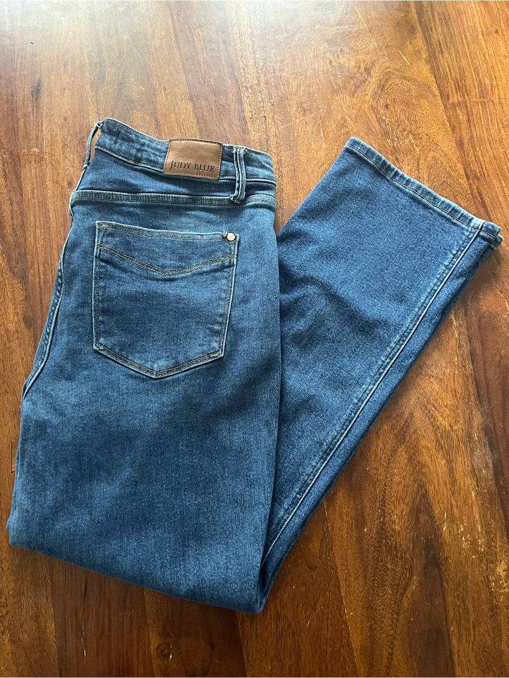 Judy Blue High Rise Straight Leg Stretch Jeans – Dark Medium Wash - Size 16W